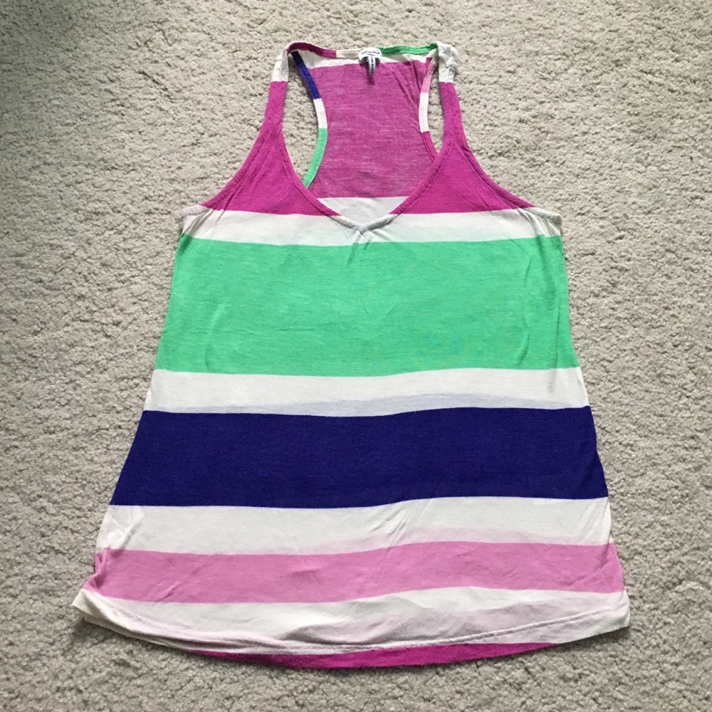 Splendid Striped V Neck Tank - Picture 3 of 6
